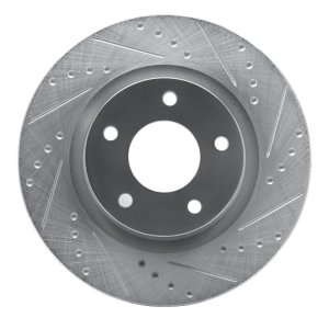 Chrysler Sebring Brake Rotor (1) - Front Right - R1 Concepts - Drilled & Slotted - Silver - `07-`25